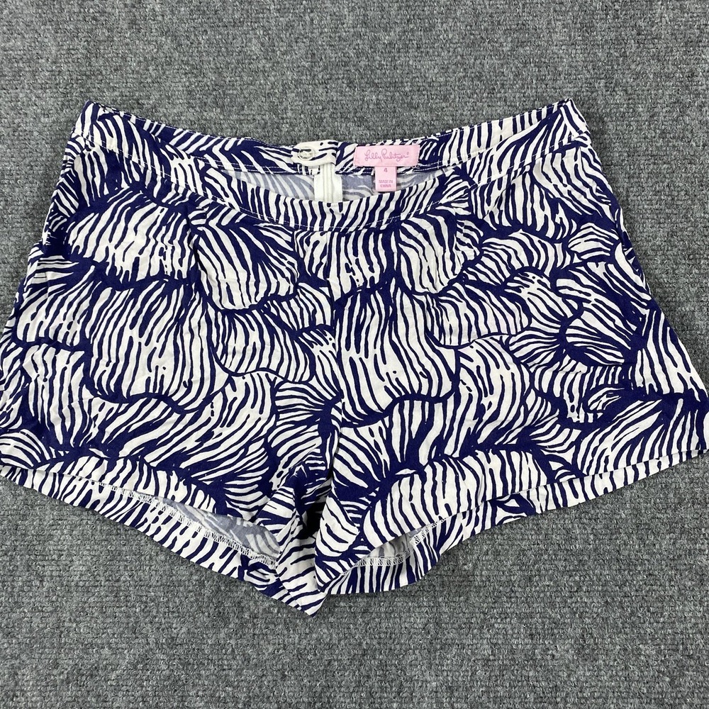 Lilly Pulitzer Sonya Shorts Size 4 Blue White House Of Nemo Rayon Beach Tropical